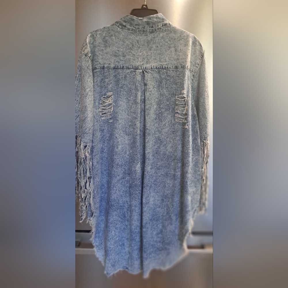 Thrill Jeans Button Front Destroyed Distressed De… - image 7